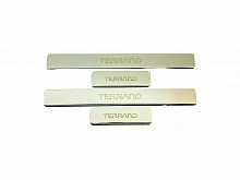 Накладки на пороги из нержавеющей стали 4шт. для Nissan Terrano III (D10)