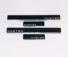 Накладки на пороги нержавеющая сталь под карбон 4шт. для Renault Duster I Рестайлинг