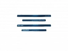 Накладки на пороги нержавеющая сталь под карбон 4шт. для LADA (ВАЗ) Kalina II