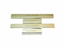 Накладки на пороги из нержавеющей стали 4шт. для Mitsubishi Outlander III Рестайлинг 2