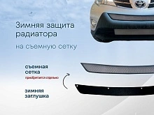 Зимняя заглушка радиатора к съемной сетке верх для Toyota RAV4 IV (XA40)