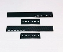 Накладки на пороги нержавеющая сталь под карбон 4шт. для Renault Arkana I