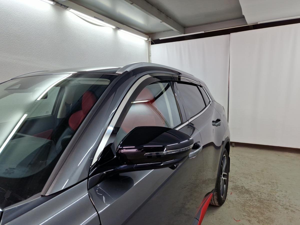 Дефлекторы окон с хром накладками 2D 6 шт для Changan CS55PLUS I Рестайлинг