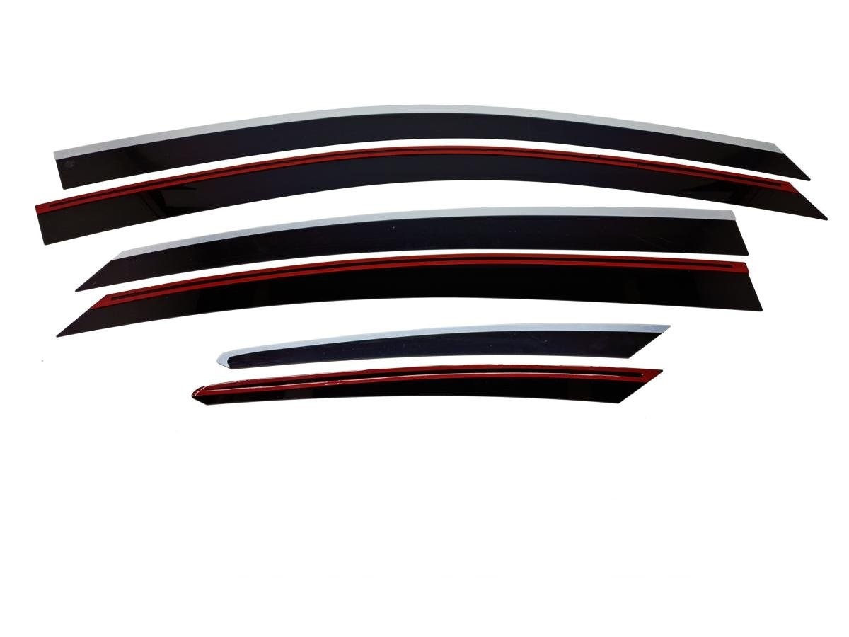 Дефлекторы окон 2D с хром накладками 6 шт. для Livan S6 Pro