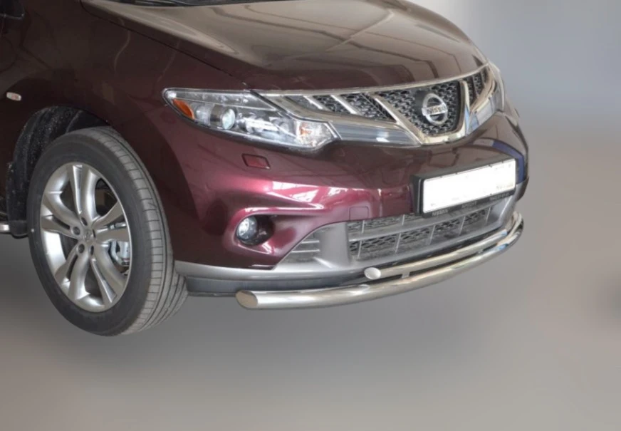 Защита переднего бампера двойная d60/42 мм для Nissan Murano II (Z51) Рестайлинг  Юко NMU.09.04