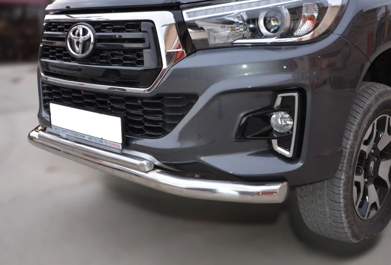 Защита переднего бампера двойная d76/42 мм для Toyota Hilux VIII  Юко THL.18.03