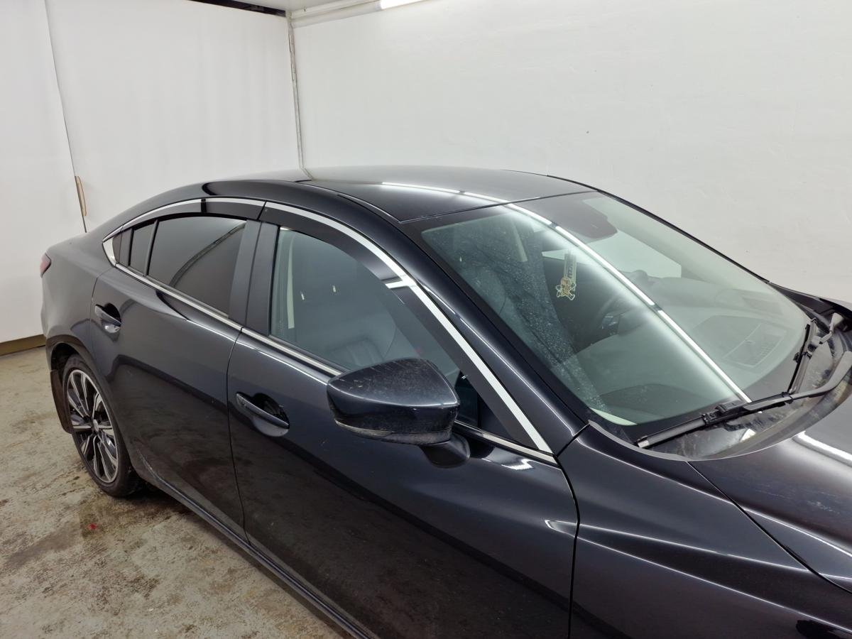 Дефлекторы окон 2D с хром накладками 6 шт. для Mazda 6 III (GJ) Рестайлинг 2