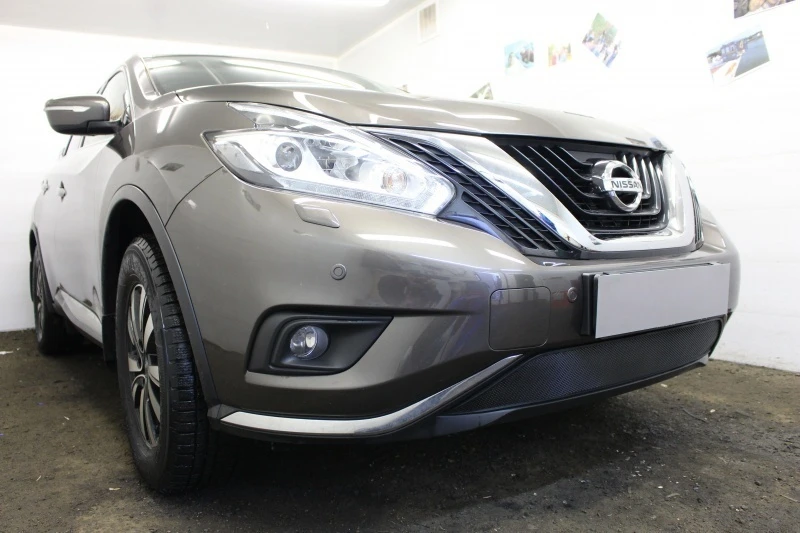 Защитная сетка радиатора для Nissan Murano III (Z52) Черный Стрелка 11 NMUR14.black