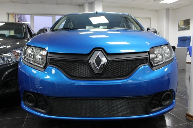 Защитная сетка радиатора на низ для Renault Sandero II Черный Стрелка 11 RSAN14.bot.black