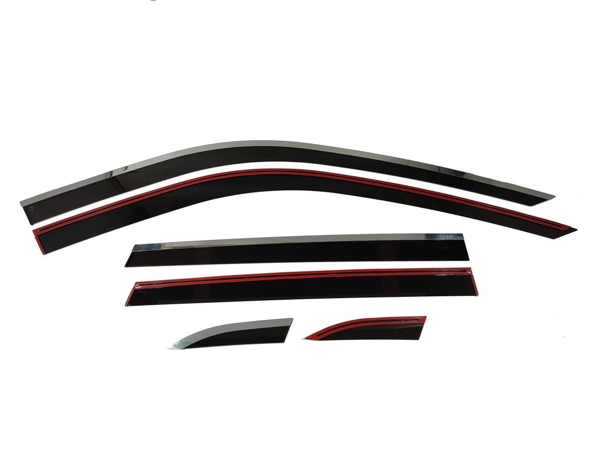 Дефлекторы окон с хром накладками 2D 6 шт для Changan UNI-T I Рестайлинг