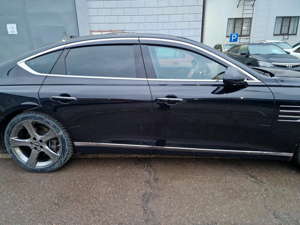 Дефлекторы окон 2D с хром накладками 6 шт. для Genesis G80 II