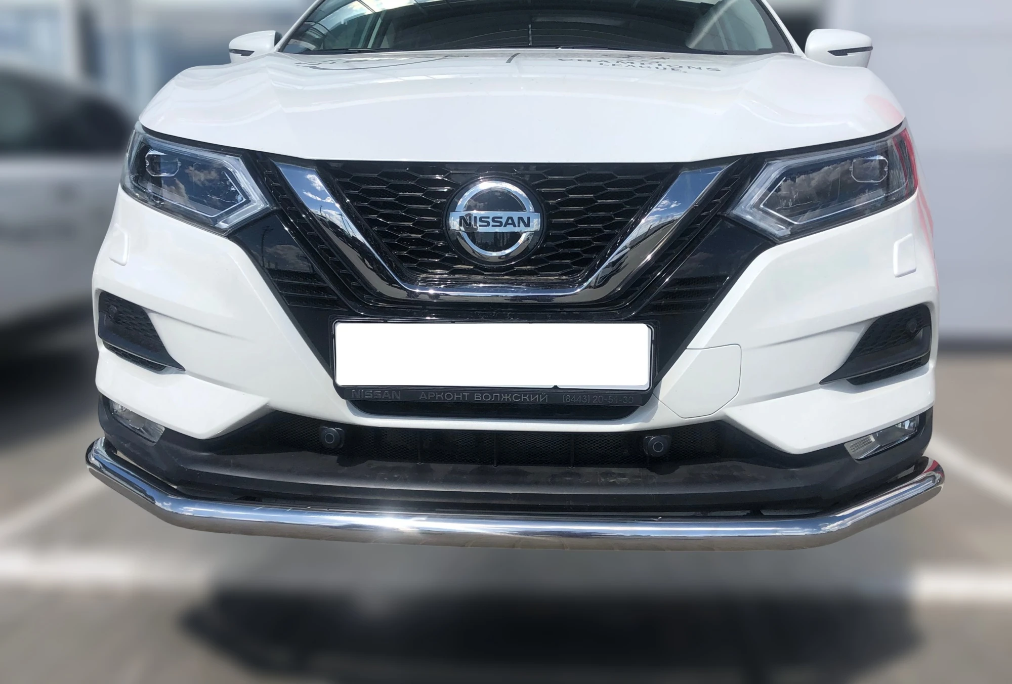 Защита переднего бампера с двумя подгибами d60 мм для Nissan Qashqai II Рестайлинг  Юко NQ.17.01-1