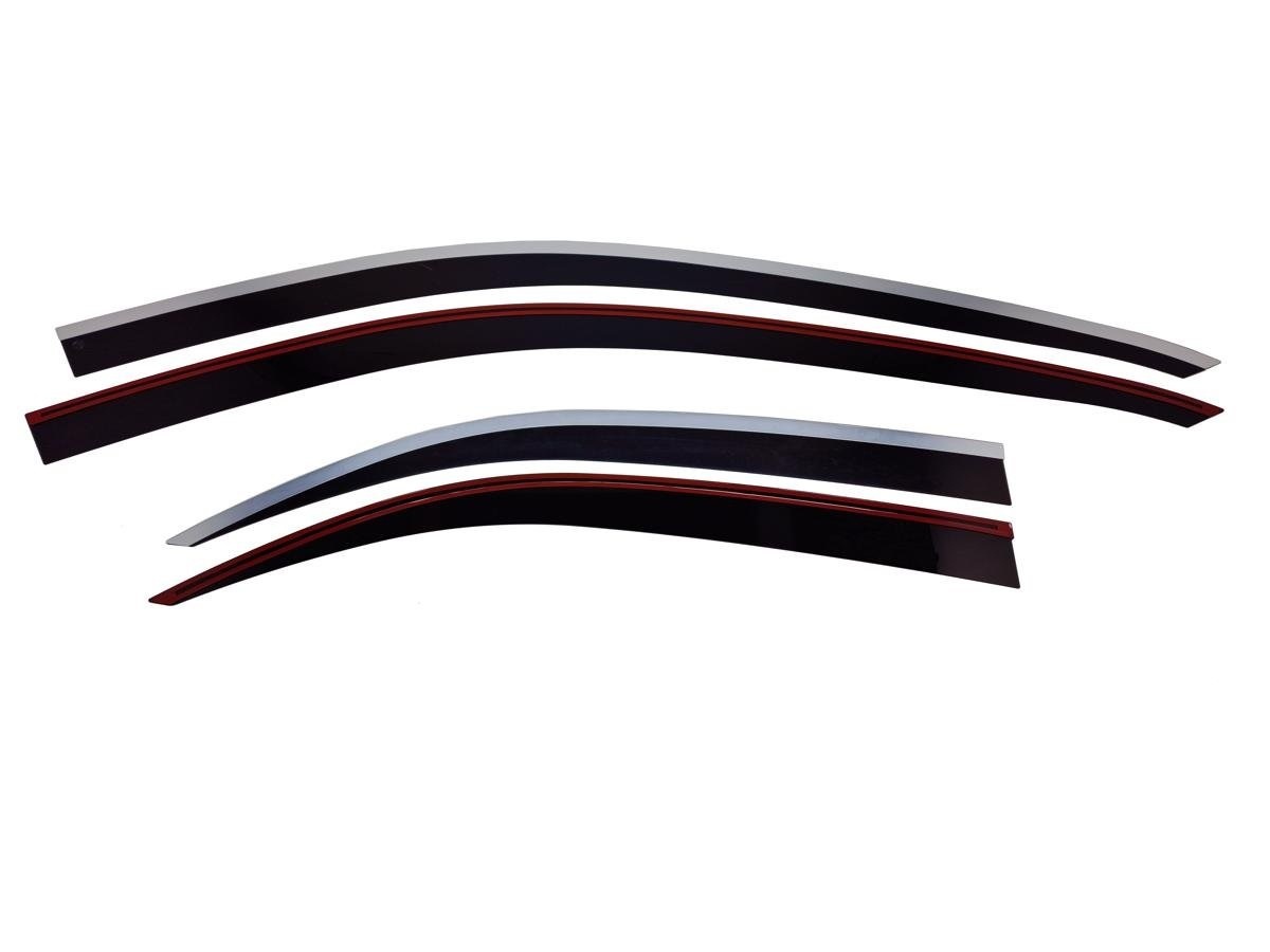 Дефлекторы окон 2D с хром накладками 4 шт. для Honda Accord VII Рестайлинг