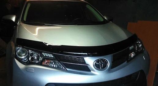 Дефлектор капота темный для Toyota RAV4 IV (XA40) Рестайлинг