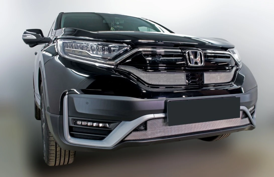 Комплект сеток chrome верх 2 части верх и низ с парктроником для Honda CR-V V Рестайлинг