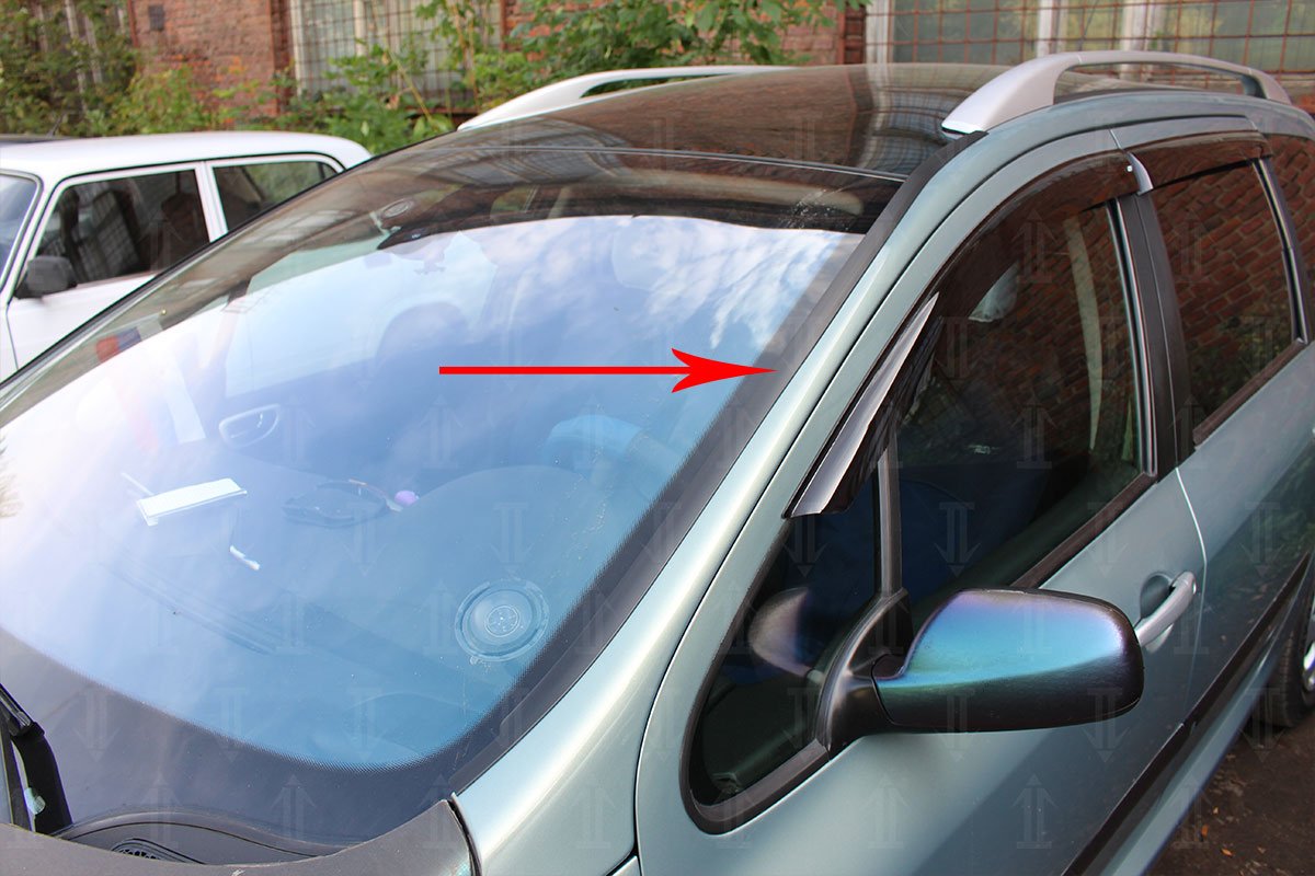 Дефлектор (водосток) лобового стекла для Peugeot 307 I Рестайлинг