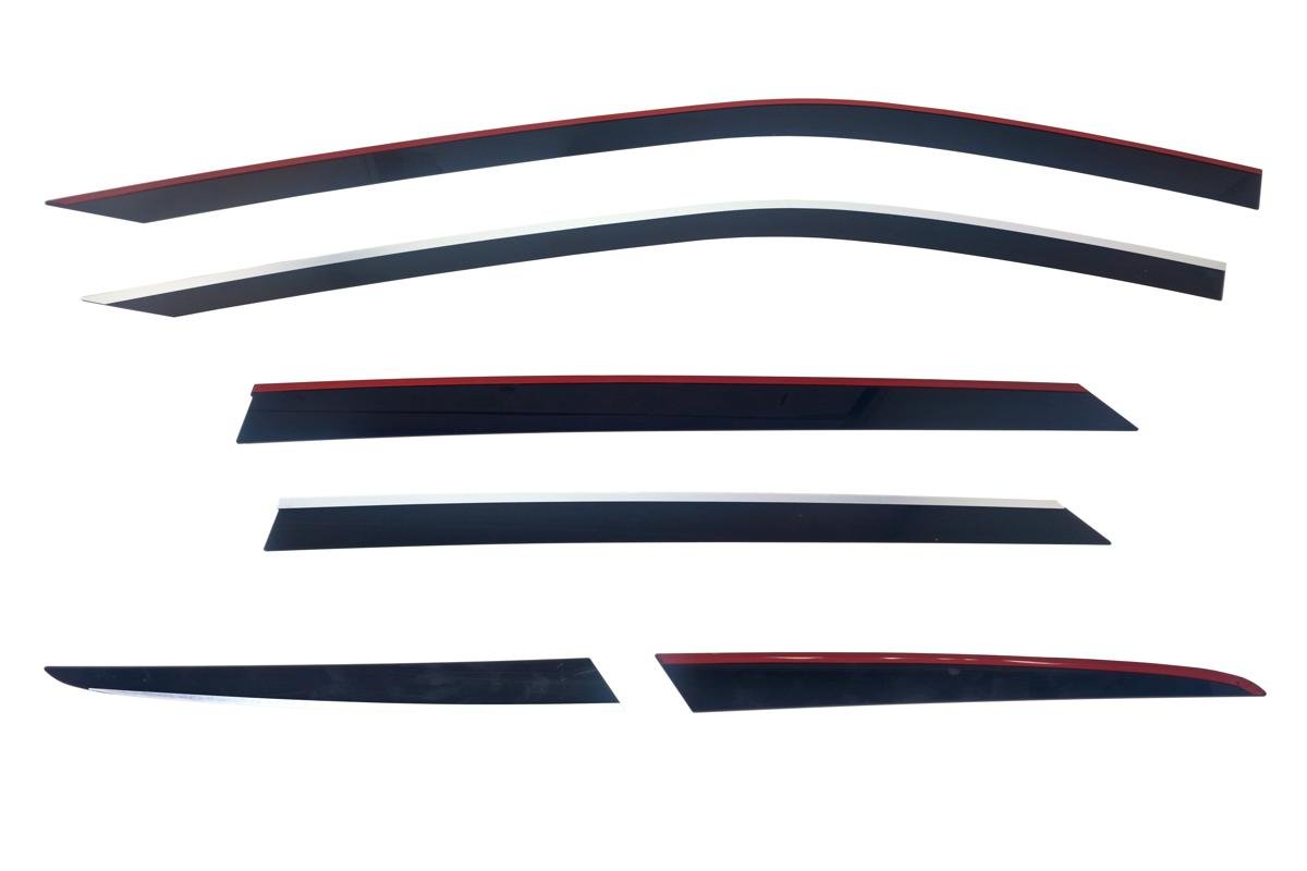 Дефлекторы окон 2D с хром накладками 6 шт. для Voyah Free I Рестайлинг