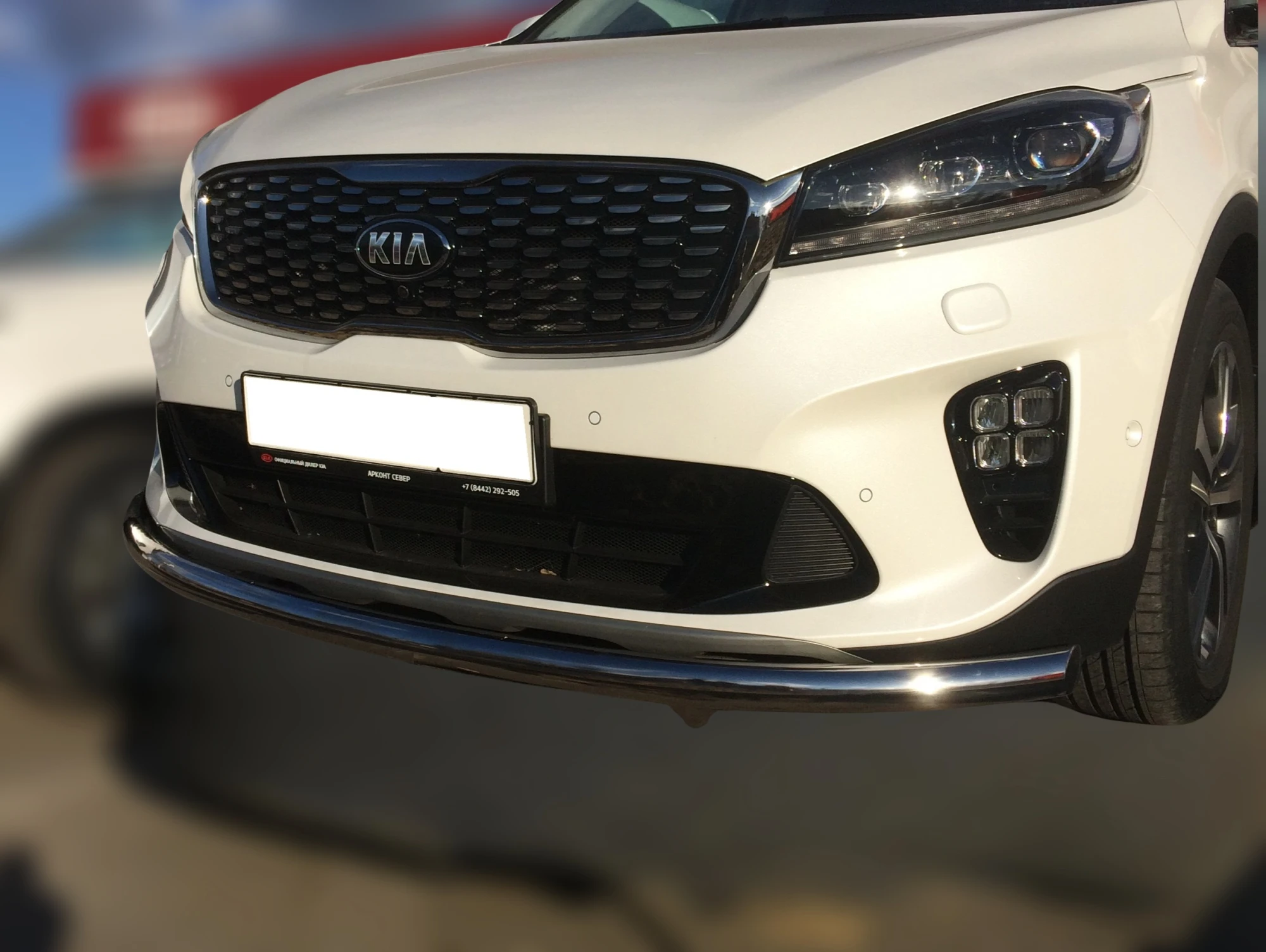 Защита переднего бампера d60 мм для Kia Sorento III Prime Рестайлинг  Юко KSR.18.02