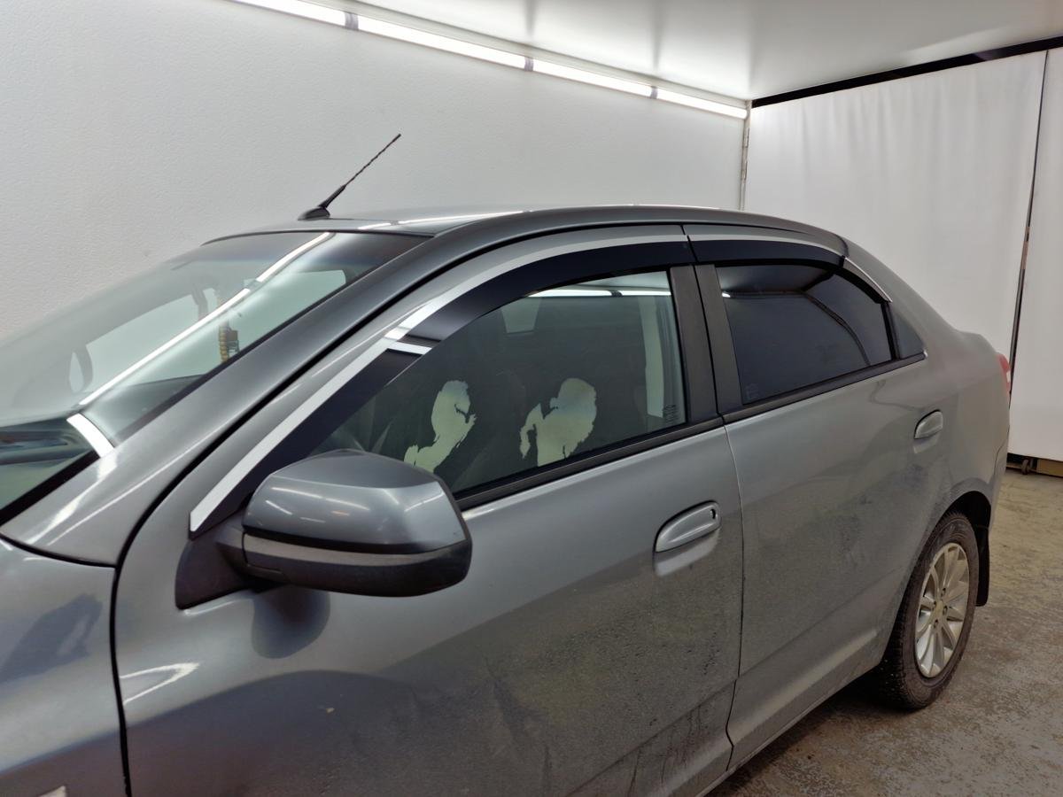 Дефлекторы окон 2D с хром накладками 4 шт. для Ravon R4