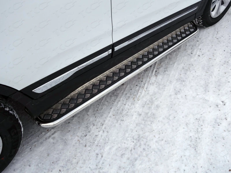 Пороги с площадкой 42,4 мм для Chery Tiggo 5 I  ТСС CHERTIG514-12