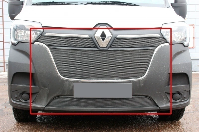 Защитная сетка радиатора комплект 4 части для Renault Master III Рестайлинг 2 Черный Стрелка 11 RMAS20.black