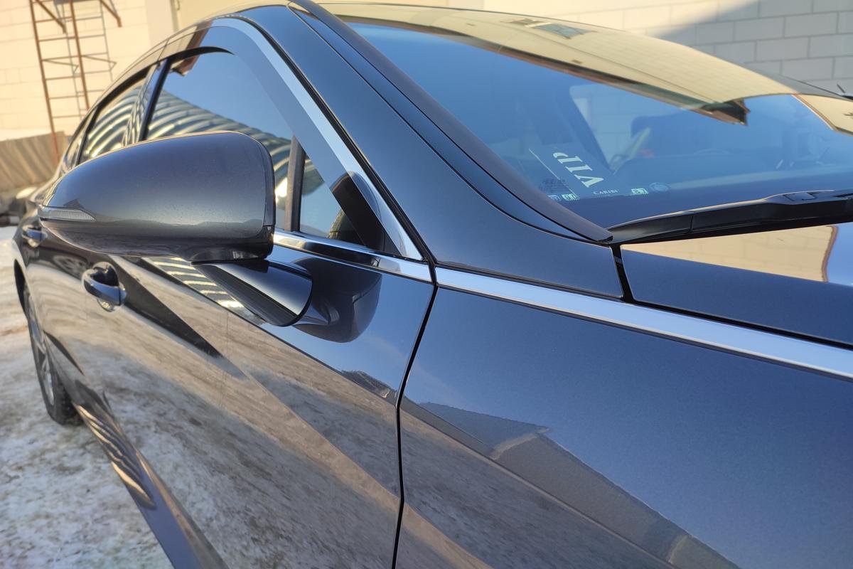 Дефлекторы окон с хром накладками 2D 6 шт для Hyundai Sonata VIII (DN8)