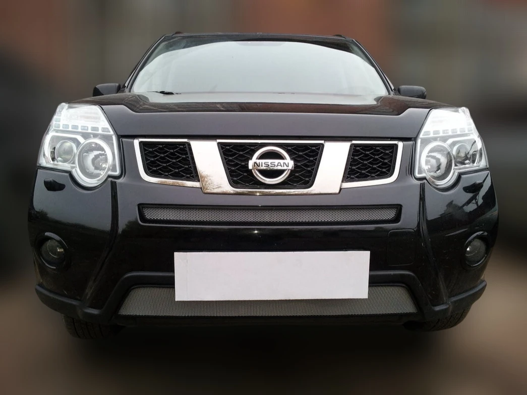 Комплект сеток chrome низ и середина для Nissan X-Trail II Рестайлинг Хром