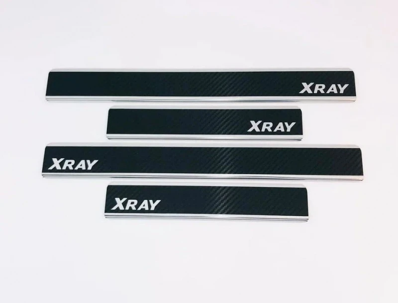 Накладки на пороги нержавеющая сталь под карбон 4шт. для LADA (ВАЗ) XRAY I  INOX INOX.LADA.XRAY.2016.CARBON