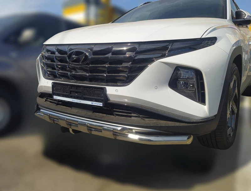 Защита переднего бампера с перемычками d60/42 мм для Hyundai Tucson IV  Юко HTUC.21.75