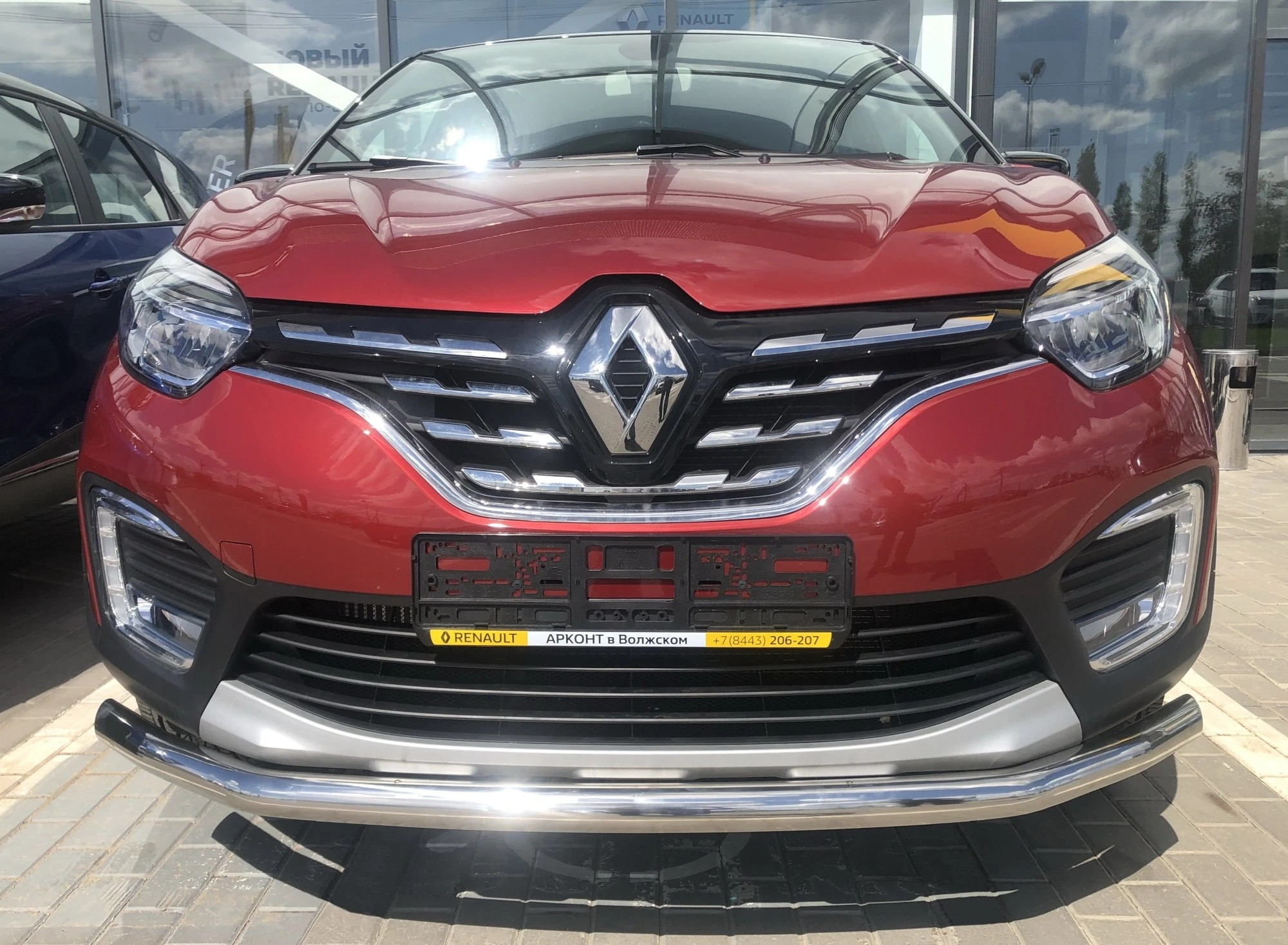 Защита переднего бампера с подгибами d60 мм для Renault Kaptur I Рестайлинг  Юко RK.21.01