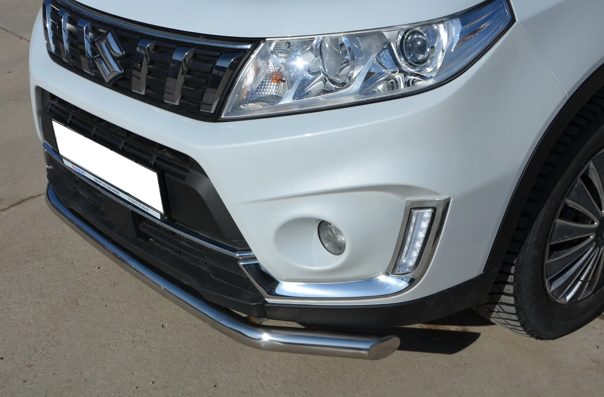 Защита переднего бампера d60 мм для Suzuki Vitara II Рестайлинг  Юко SV.19.02