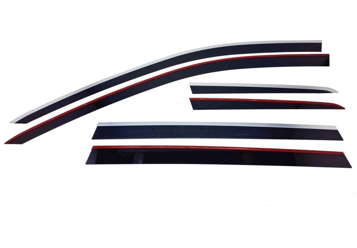 Дефлекторы окон 2D с хром накладками 6 шт. для Volkswagen Passat B8 Рестайлинг