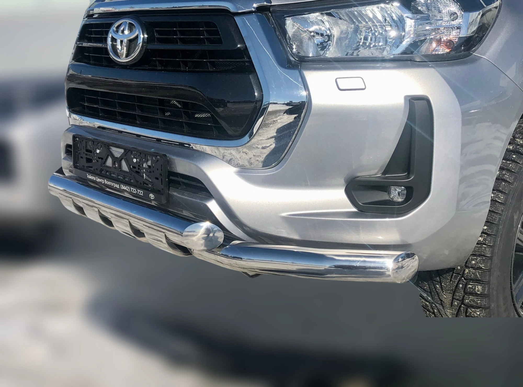 Защита переднего бампера G d76 мм для Toyota Hilux VIII Рестайлинг  Юко THLX.21.05