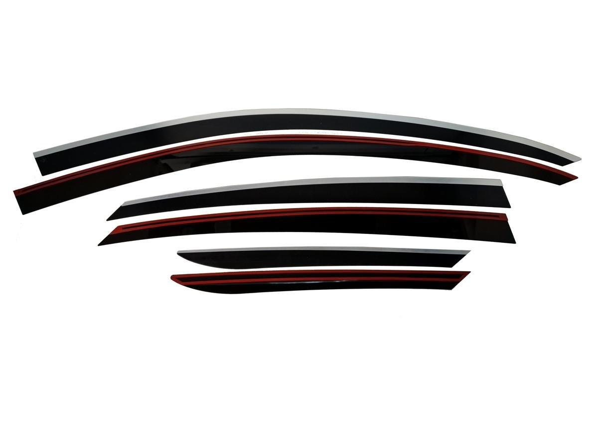 Дефлекторы окон 2D с хром накладками 6 шт. для Kia Optima III Рестайлинг