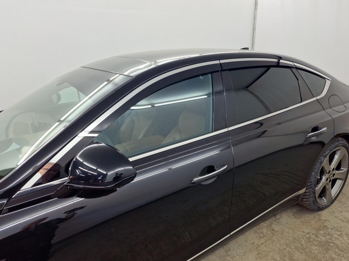 Дефлекторы окон 2D с хром накладками 6 шт. для Genesis G80 II