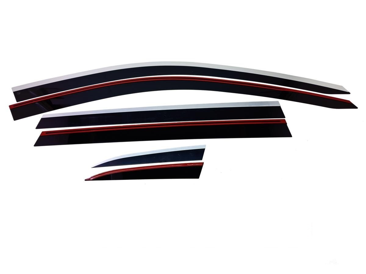 Дефлекторы окон 2D с хром накладками 6 шт. для Evolute i-SPACE