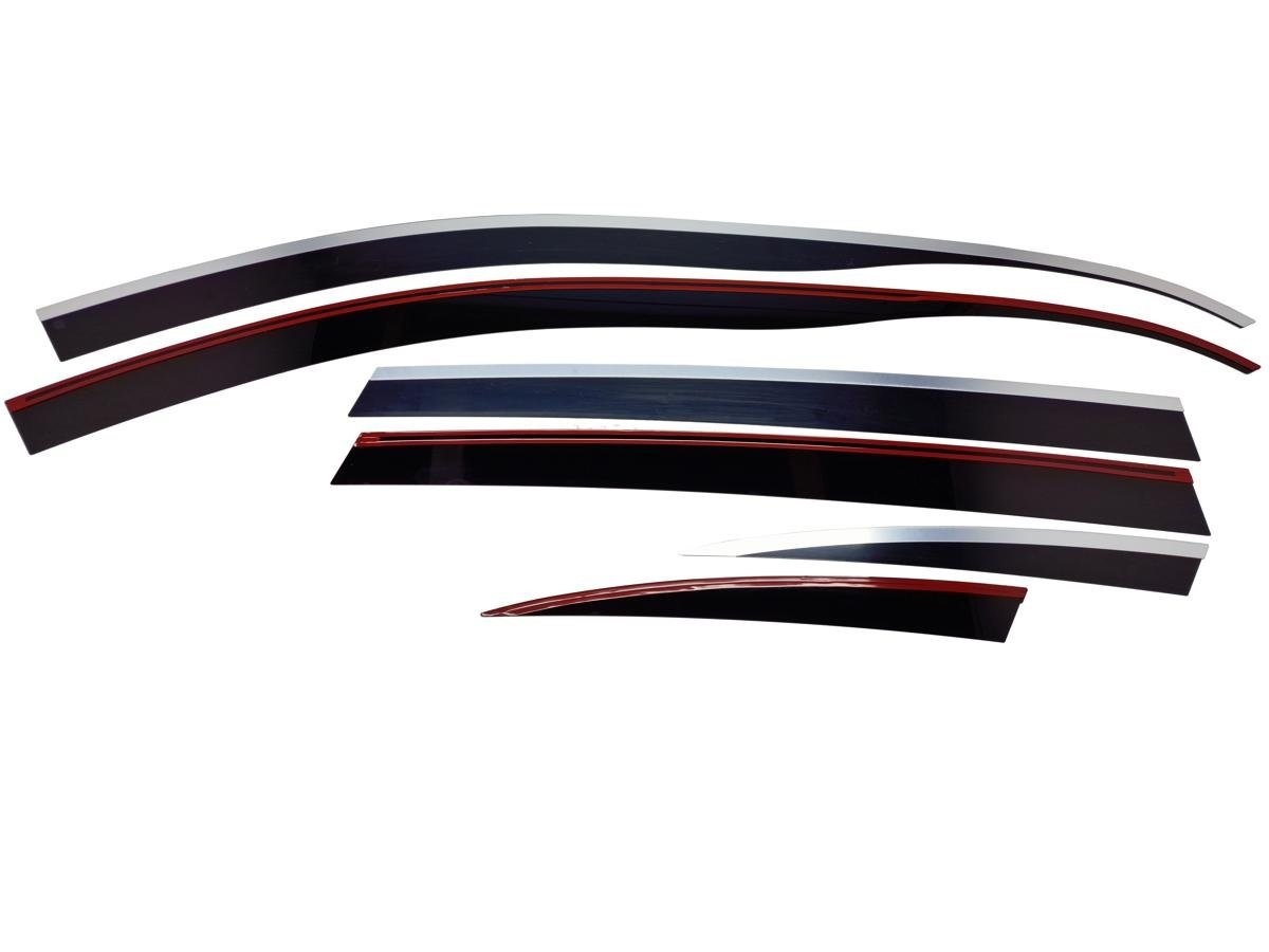 Дефлекторы окон 2D с хром накладками 6 шт. для Mercedes-Benz R-Класс I Рестайлинг