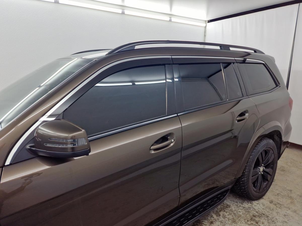 Дефлекторы окон с хром накладками 2D 6 шт для Mercedes-Benz GL-Класс II (X166)