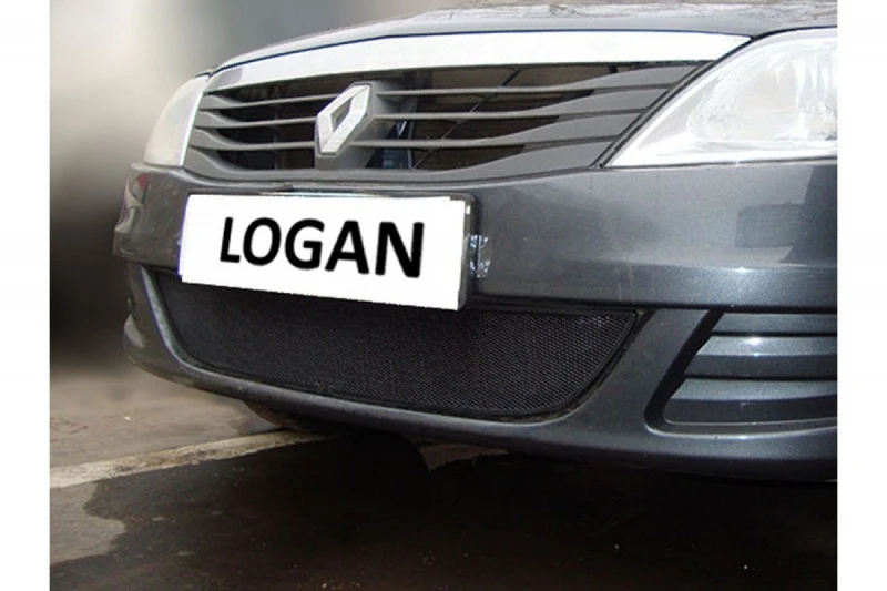 Защитная сетка радиатора для Renault Logan I Рестайлинг Черный Стрелка 11 RLOG.black