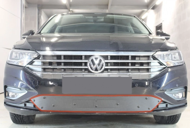 Зимняя заглушка радиатора к съемной сетке для Volkswagen Jetta VII Черный Стрелка 11 VWJ20V