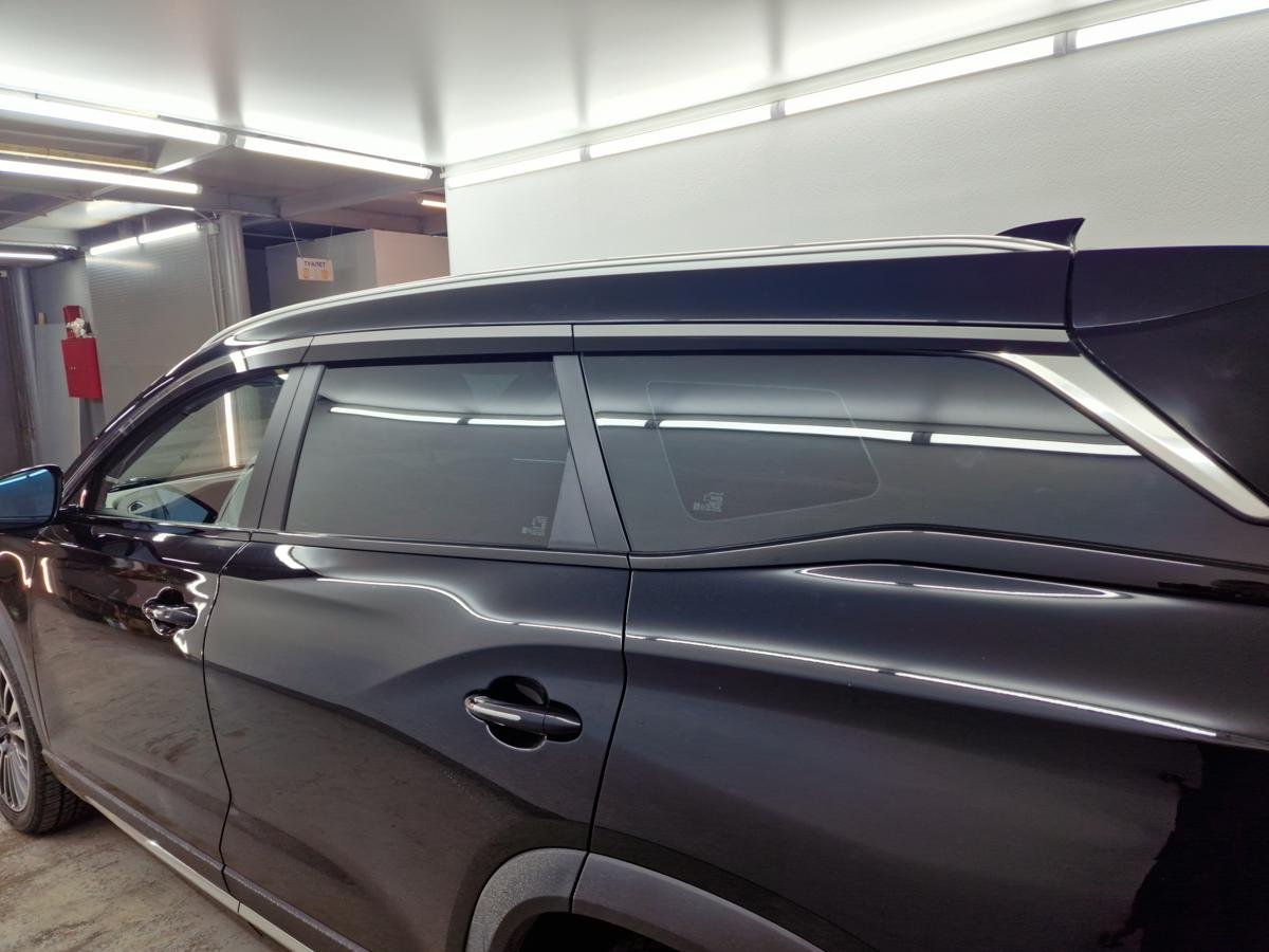 Дефлекторы окон с хром накладками 2D 6 шт для Jetour X90 PLUS