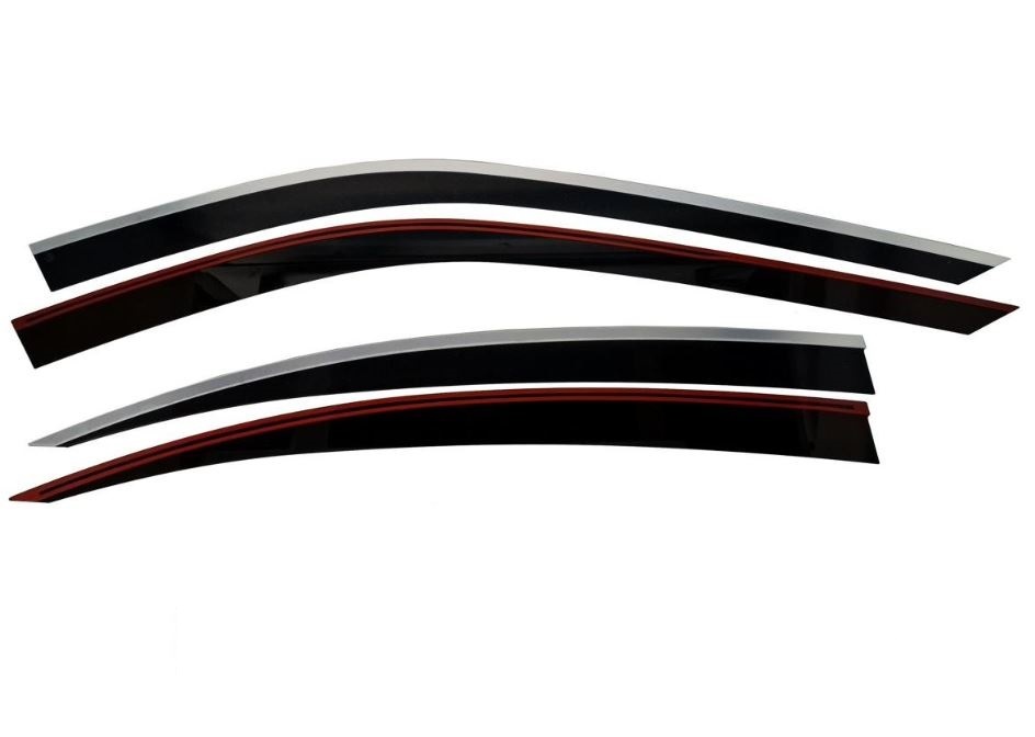 Дефлекторы окон 2D с хром накладками 4 шт. для Infiniti Q50 I Рестайлинг