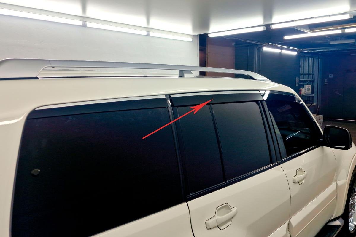 Дефлекторы окон 2D с хром накладками 6 шт. для Mitsubishi Pajero IV Рестайлинг 2