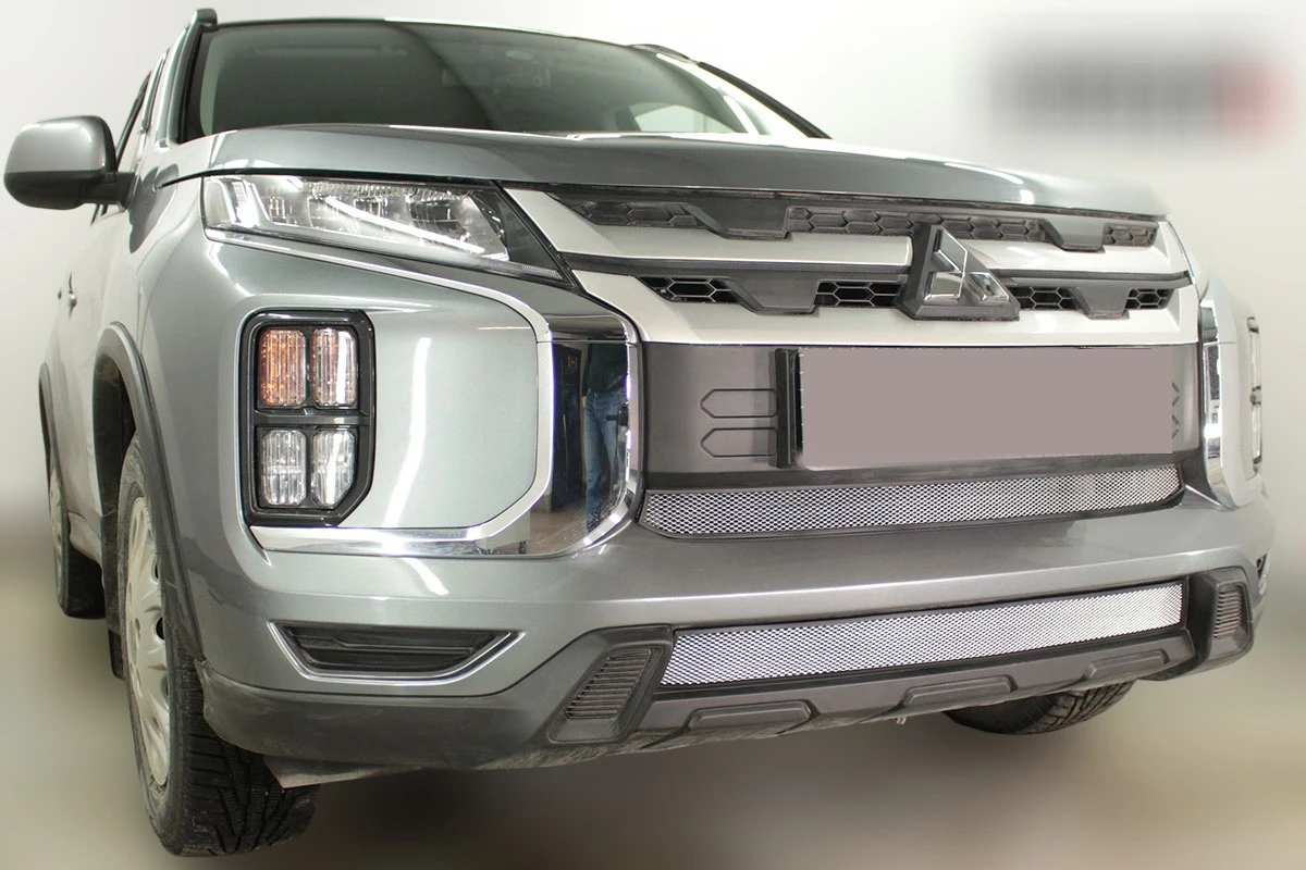 Комплект сеток chrome низ и центр для Mitsubishi ASX I Рестайлинг 3