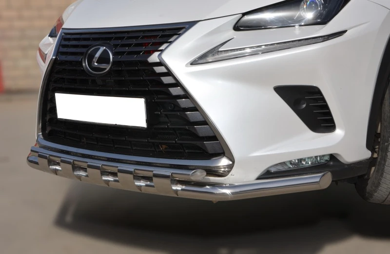 Защита переднего бампера двойная с перемычками d60/42 мм для Lexus NX I Рестайлинг  Юко LNX.200.17.75