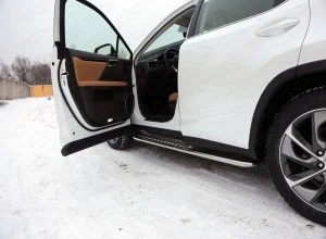 Пороги с площадкой 42,4 мм для Lexus RX IV Рестайлинг  ТСС LEXRX200t15-06