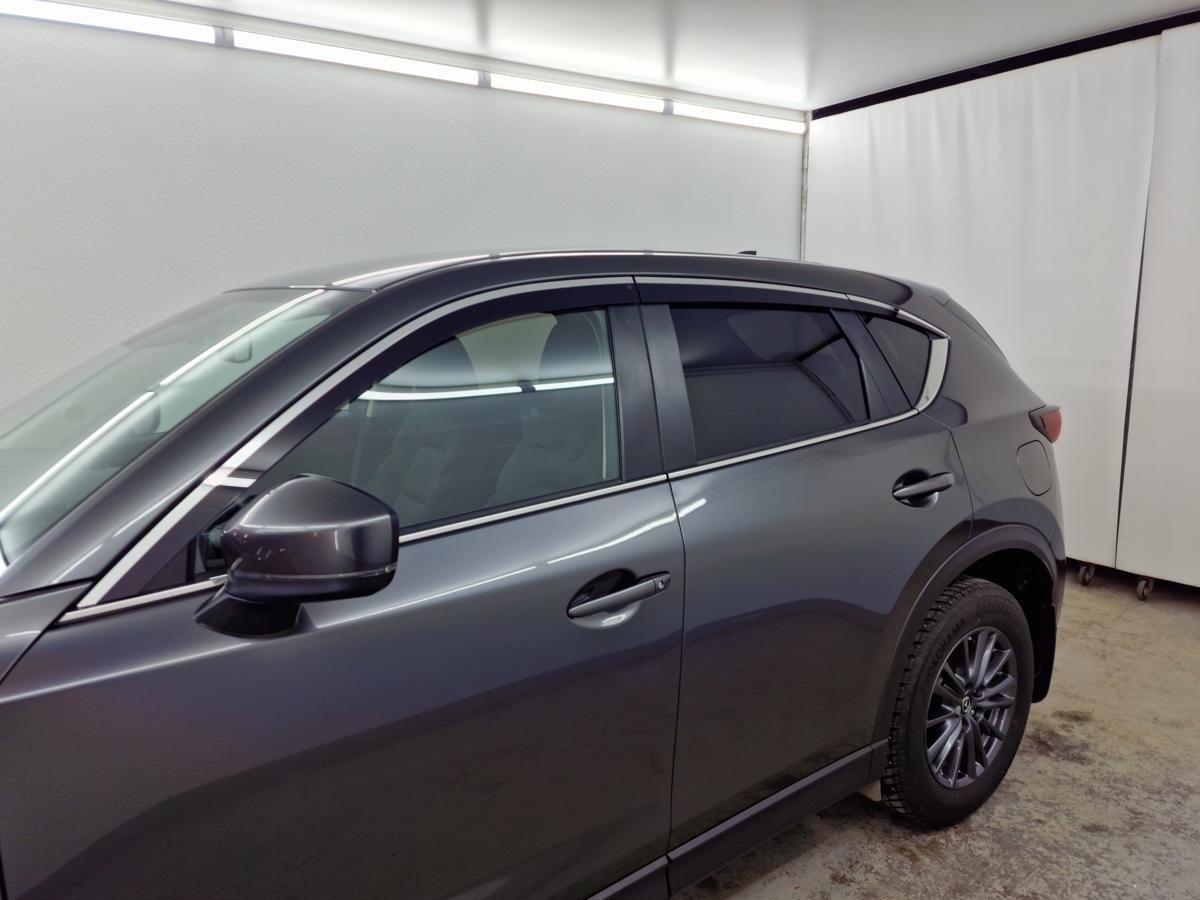 Дефлекторы окон с хром накладками 2D 6 шт для Mazda CX-5 II