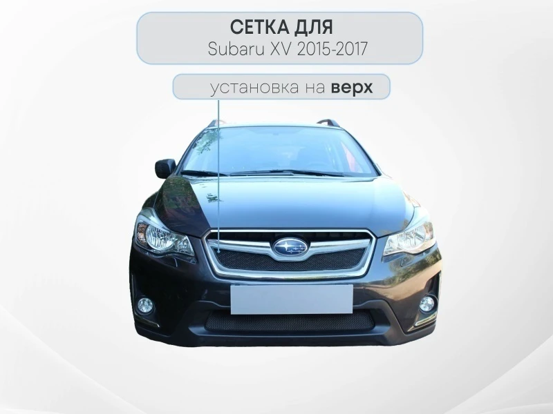 Защитная сетка радиатора верх для Subaru XV I Рестайлинг Черный Стрелка 11 SUXV16.top.black