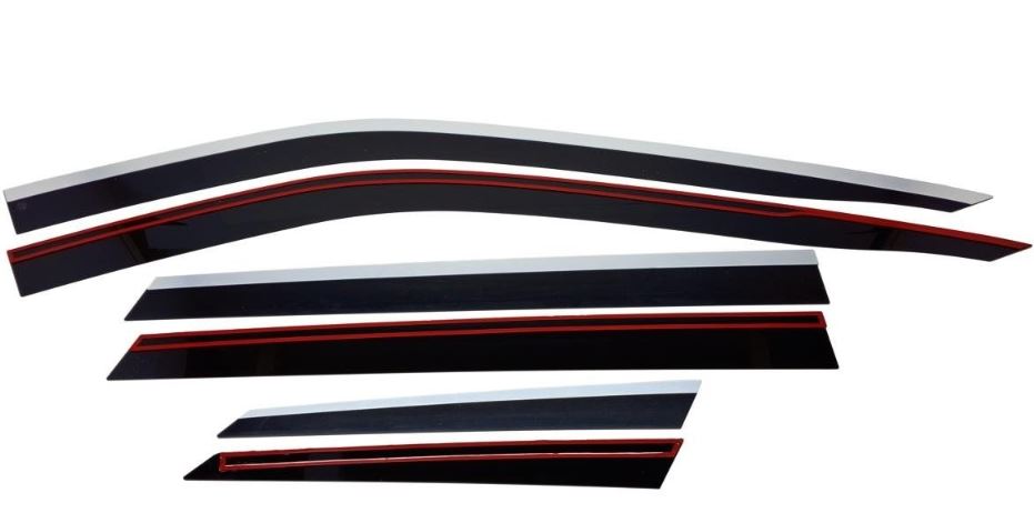 Дефлекторы окон с хром накладками 2D 6 шт для Jeep Grand Cherokee IV (WK2)