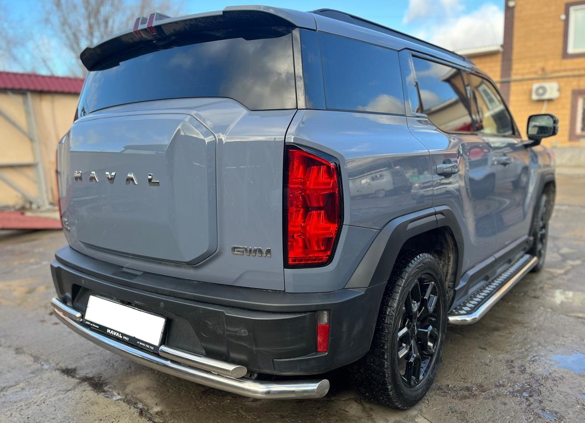 Защита заднего бампера двойная d60/42 мм для Haval H3 I